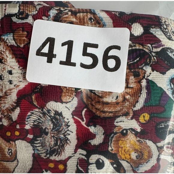 Woodward Vintage Silk Mens Neck Tie Christmas Holiday Dogs Santa Hats - Picture 8 of 8